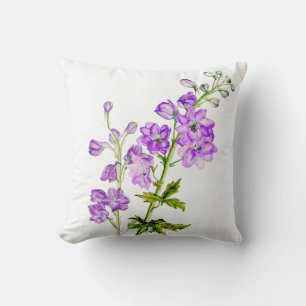 Rittersporn lila Fine-Art Blumen-Kissen quadratisc Kissen