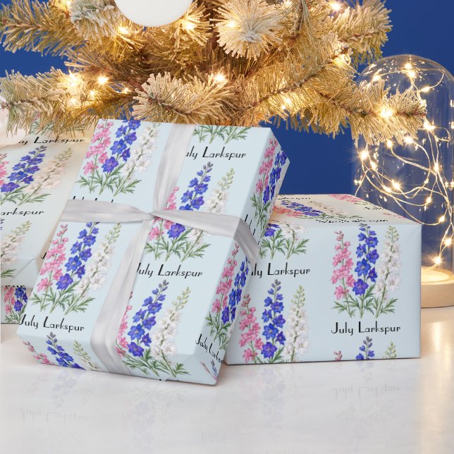 Ritterspornblumen im Juli Geschenkpapier (Feiertage)