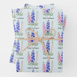 Ritterspornblumen im Juli Geschenkpapier Set