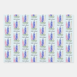 Ritterspornblumen im Juli Geschenkpapier Set