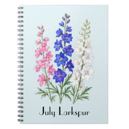 Ritterspornblumen im Juli Notizblock
