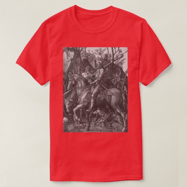 Rittertod und der Teufel von Albrecht Drer 1513 T-Shirt (Design vorne)