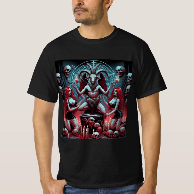 Ritual de la Oscuridad: Baphomet en el Altar T-Shirt (Vorderseite)