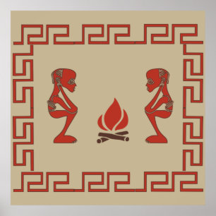 Ritual des afrikanischen Stammeskriegers Poster