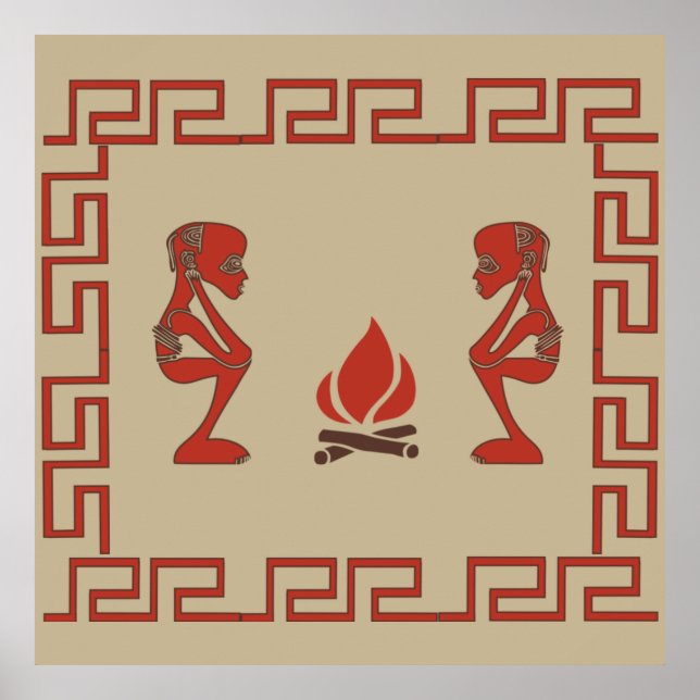 Ritual des afrikanischen Stammeskriegers Poster (Vorne)