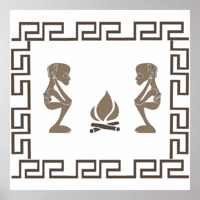 Ritual des afrikanischen Stammeskriegers Poster (Vorne)