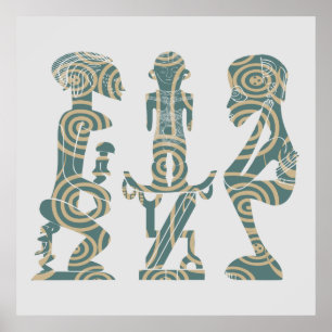 Ritual des afrikanischen Stammeskriegers Poster