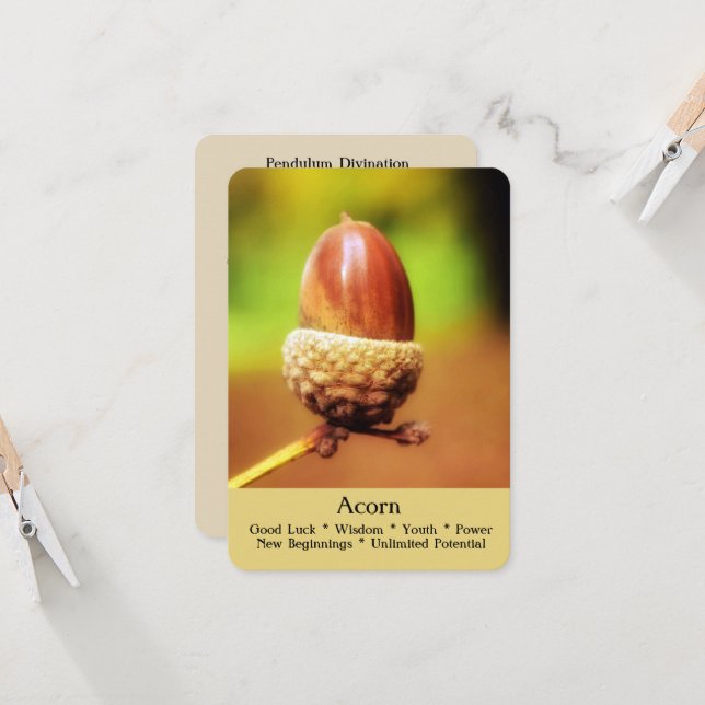 Ritual, Divination & Heilung Karten - Acorn (Vorderseite/Rückseite Beispiel)