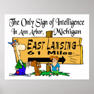 Rivalry Print Michigan Staat/Michigan Poster