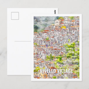 Rivello Village Italien Reisen Place Watercolor Postkarte