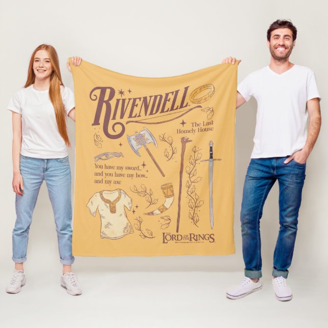 RIVENDELL™ Aquarell-Collage-Grafik Fleecedecke (Beispiel)
