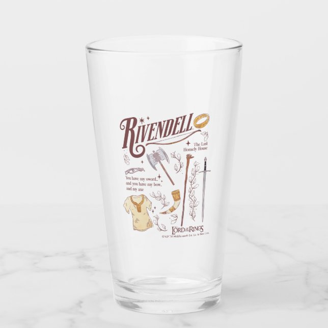 RIVENDELL™ Aquarell-Collage-Grafik Glas (Vorderseite)