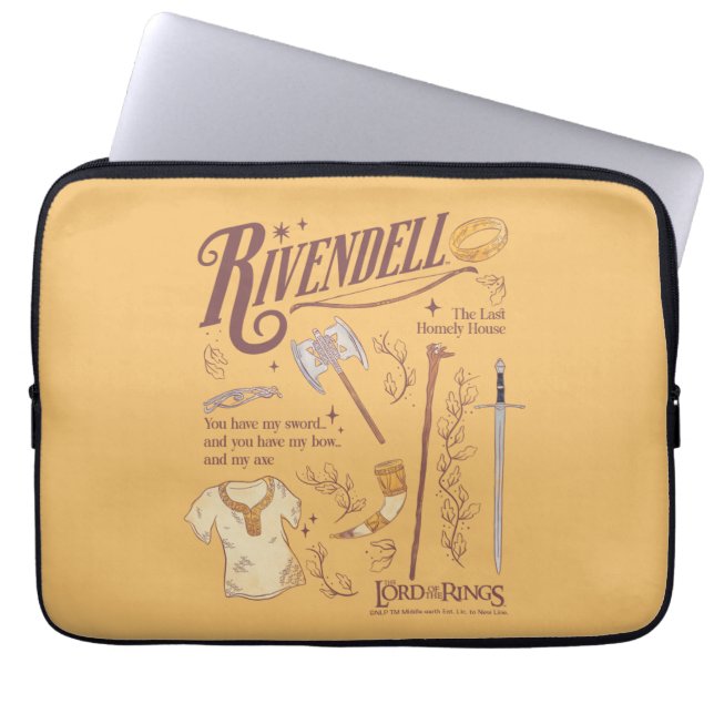 RIVENDELL™ Aquarell-Collage-Grafik Laptopschutzhülle (Vorderseite)