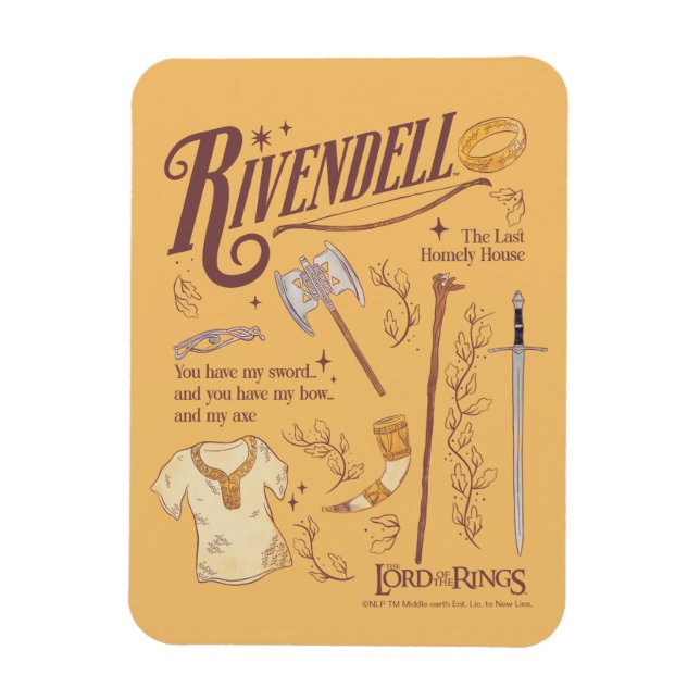 RIVENDELL™ Aquarell-Collage-Grafik Magnet (Vertikal)