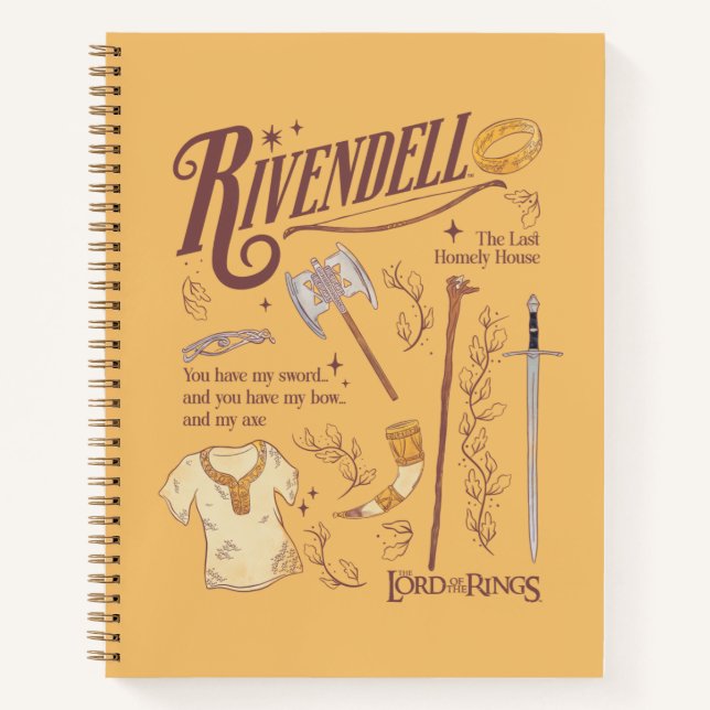RIVENDELL™ Aquarell-Collage-Grafik Notizbuch (Vorderseite)
