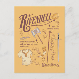 RIVENDELL™ Aquarell-Collage-Grafik Postkarte