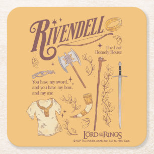 RIVENDELL™ Aquarell-Collage-Grafik Rechteckiger Pappuntersetzer