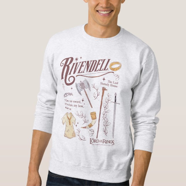 RIVENDELL™ Aquarell-Collage-Grafik Sweatshirt (Vorderseite)