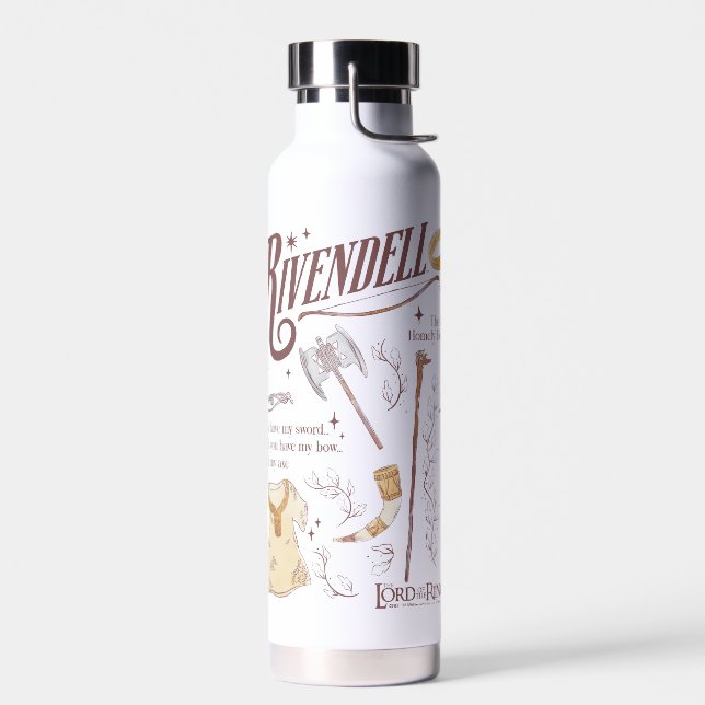 RIVENDELL™ Aquarell-Collage-Grafik Trinkflasche (Links)