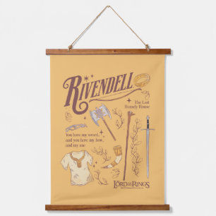 RIVENDELL™ Aquarell-Collage-Grafik Wandteppich Mit Holzrahmen