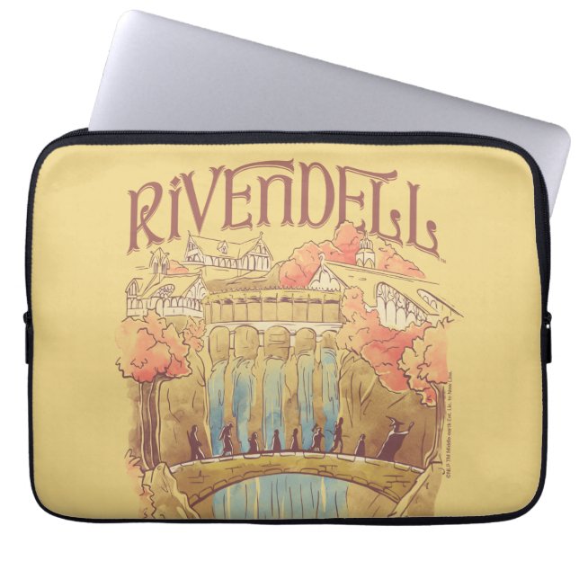 RIVENDELL™ Fellowship Wasserfarben-Illustration Laptopschutzhülle (Vorderseite)
