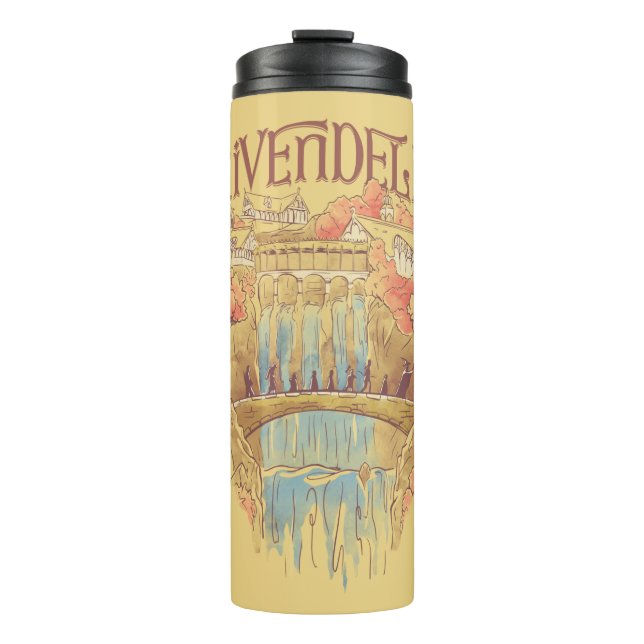 RIVENDELL™ Fellowship Wasserfarben-Illustration Thermosbecher (Vorderseite)