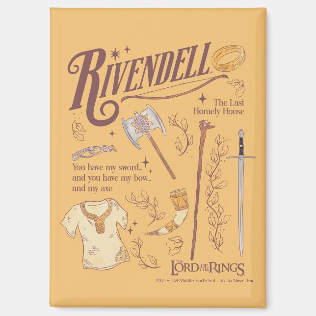 RIVENDELL™ Watercolor Collage Graphic Magnet (Vorderseite)