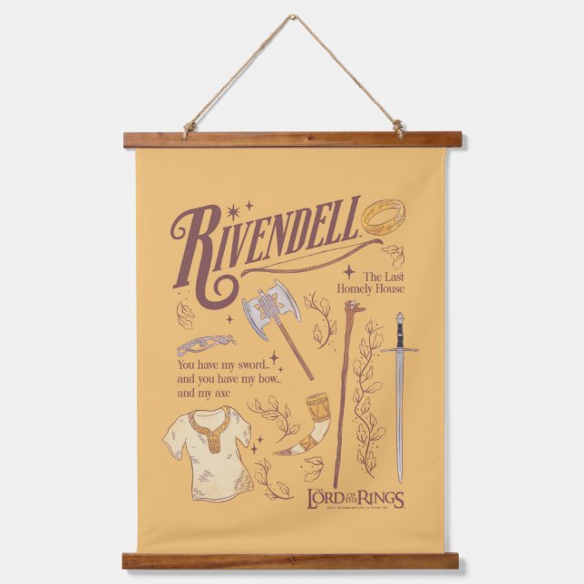 RIVENDELL™ Watercolor Collage Graphic Wandteppich Mit Holzrahmen (Vorderseite)
