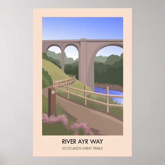 River Ayr Way Schottlands Große Trails Poster (Vorne)