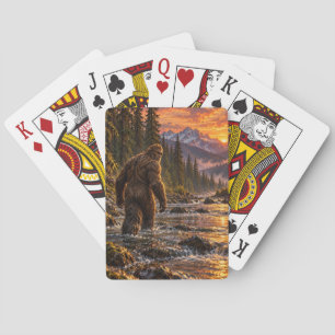 River bei Dämmerung Bigfoot Spielkarten