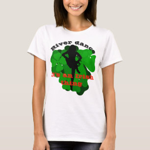 River Dance, eine irische Sache, grünes Klee/Kleeb T-Shirt