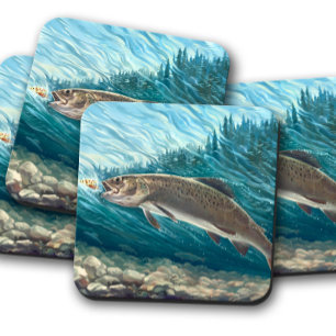 River Duo Untersetzer Set Rustikales Trout-Unter