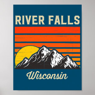 River Falls Wisconsin Retro City Staat USA Poster
