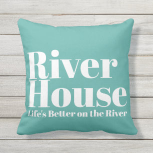River House Decorative Outdoor Throw Kissen
