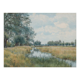 River Landscape near St. Ives, Huntingdonshire Poster