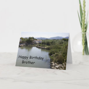 River Landscape Personalised Brother Birthday Karte