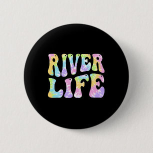 River Life Fun Angeln Fluss Bum Women Gir Button