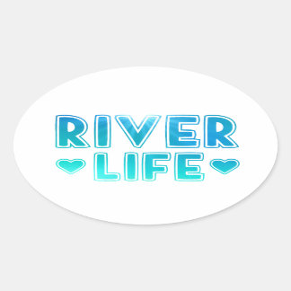 River Life Oval Sticker