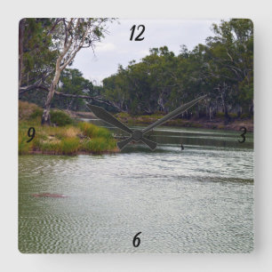 River Murray Australia, The Bend, Wall Clock Quadratische Wanduhr