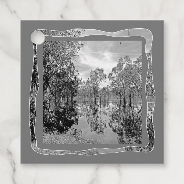 River Murray Schwarz-weiß Foto Gum Treflection Geschenkanhänger (Vorderseite)