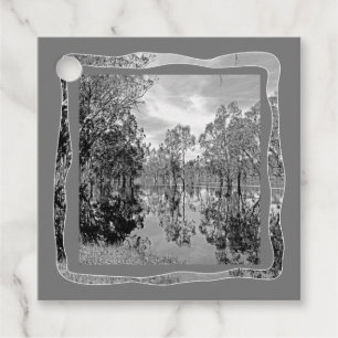 River Murray Schwarz-Weiß-Foto Gummibaum Spiegelun Geschenkanhänger