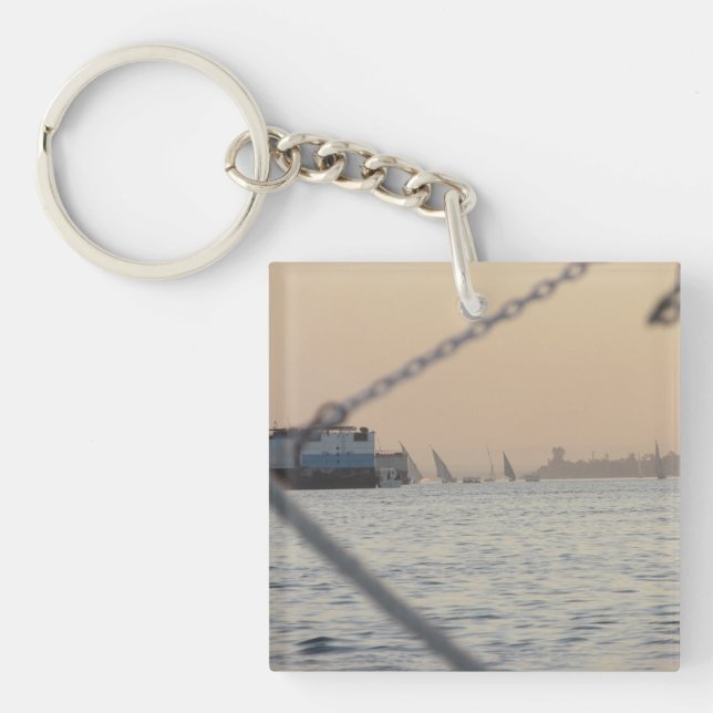 River Nile Sunset Acrylic Key Ring Schlüsselanhänger (Vorderseite)