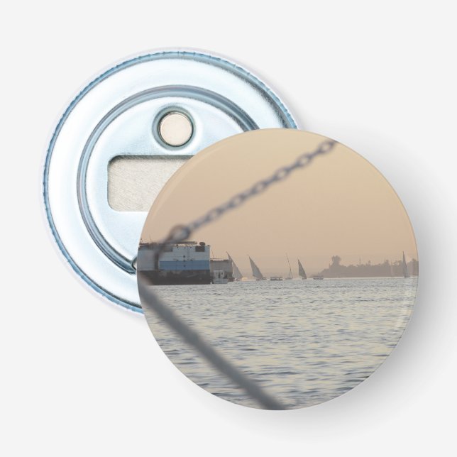 River Nile Sunset Button Flasche Opener Flaschenöffner (Vorderseite)