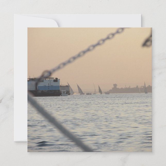 River Nile Sunset Flat Greeting Card Karte (Vorderseite)