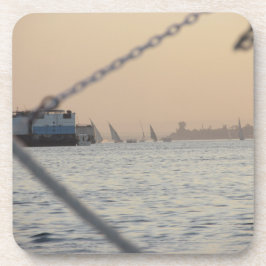 River Nile Sunset Hard Plastic Untersetzer