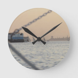 River Nile Sunset Round Clock Runde Wanduhr