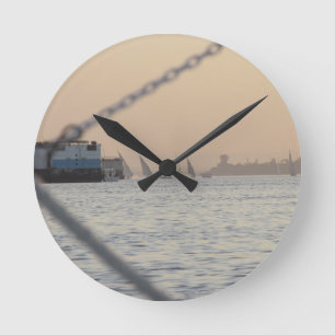 River Nile Sunset Round Clock Runde Wanduhr