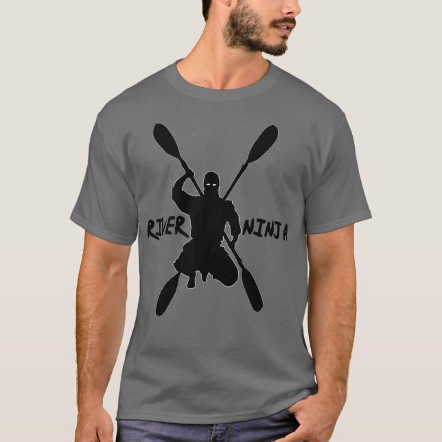 River Ninja Kayaking Rafting Paddle T-Shirt (Vorderseite)