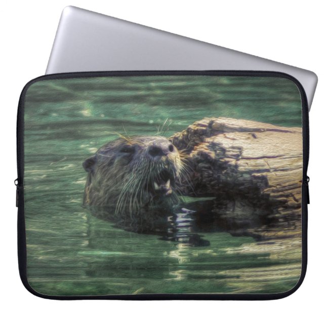 River Otter Animal-Lover's Wildlife Foto Laptopschutzhülle (Vorderseite)