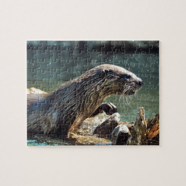 River Otter Animal-Lover's Wildlife Foto Puzzle (Horizontal)